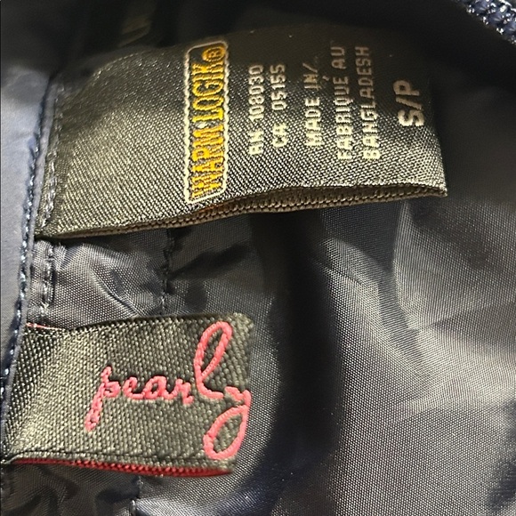 Pearly Vine puffer vest ,women Small.Blue,pink straight ribbon,tassel,Maggie May - Picture 11 of 16